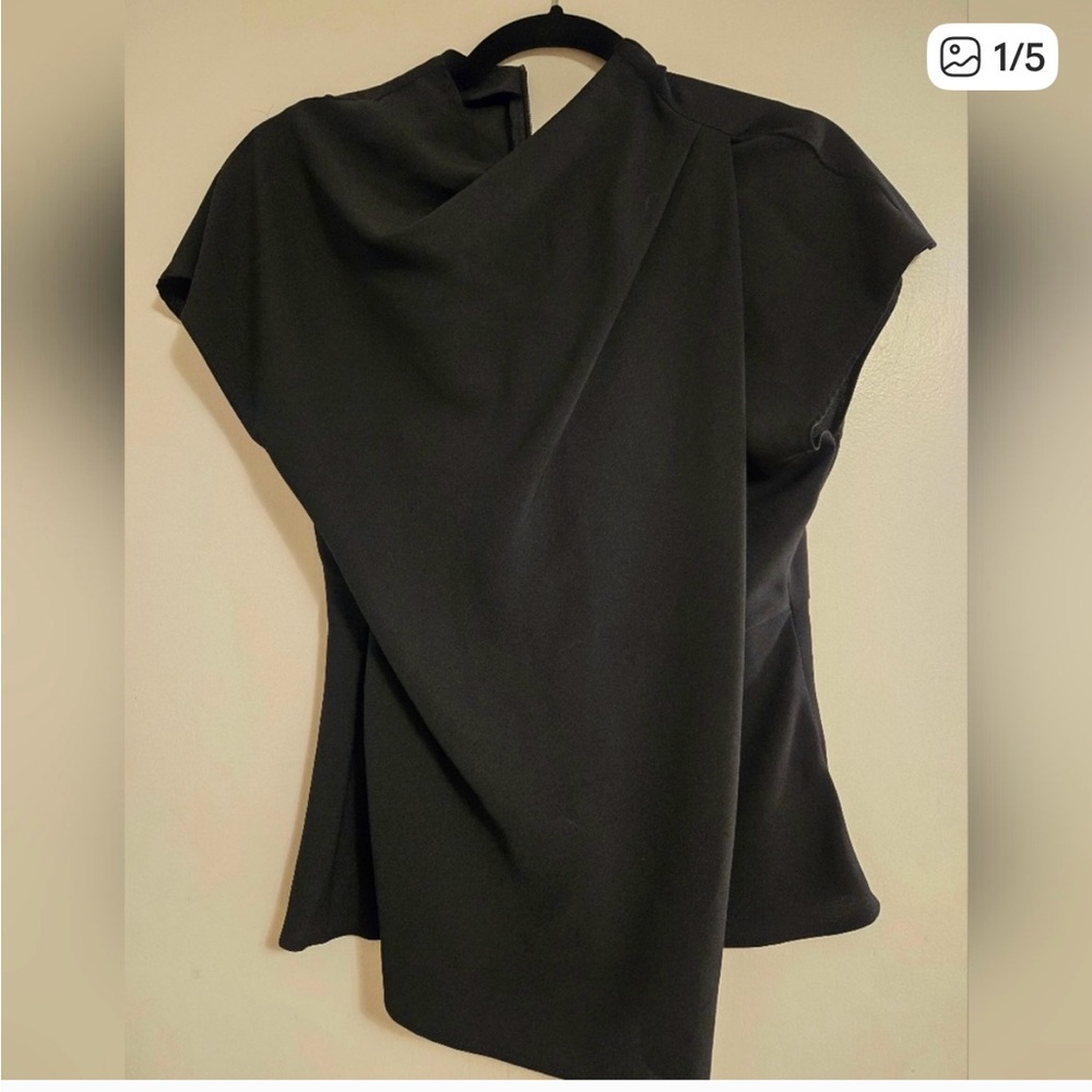 Topshop Black Asymmetrical Blouse